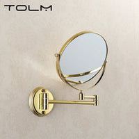 Miroir Grossissant Mural Double Face Doré Extensible