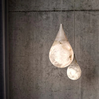 Suspension Cuisine Goutte en Résine Effet Pierre, LED 5 à 10 W