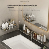 Étagère de Salle de Bain Inox Sans Perçage pour Lavabo