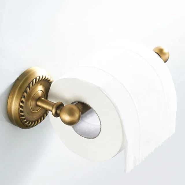 Accessoires Salle de Bain Laiton Antique Brossé à la Pièce, 20 Articles