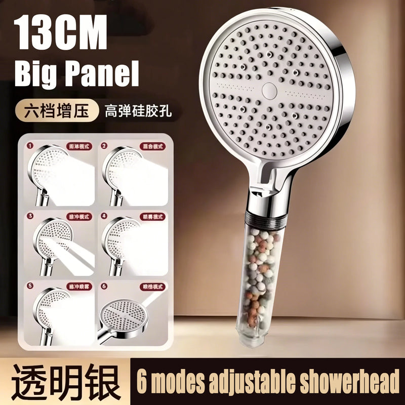 Pommeau de Douche 5 Modes à Billes Minérales, Accessoires à la Pièce