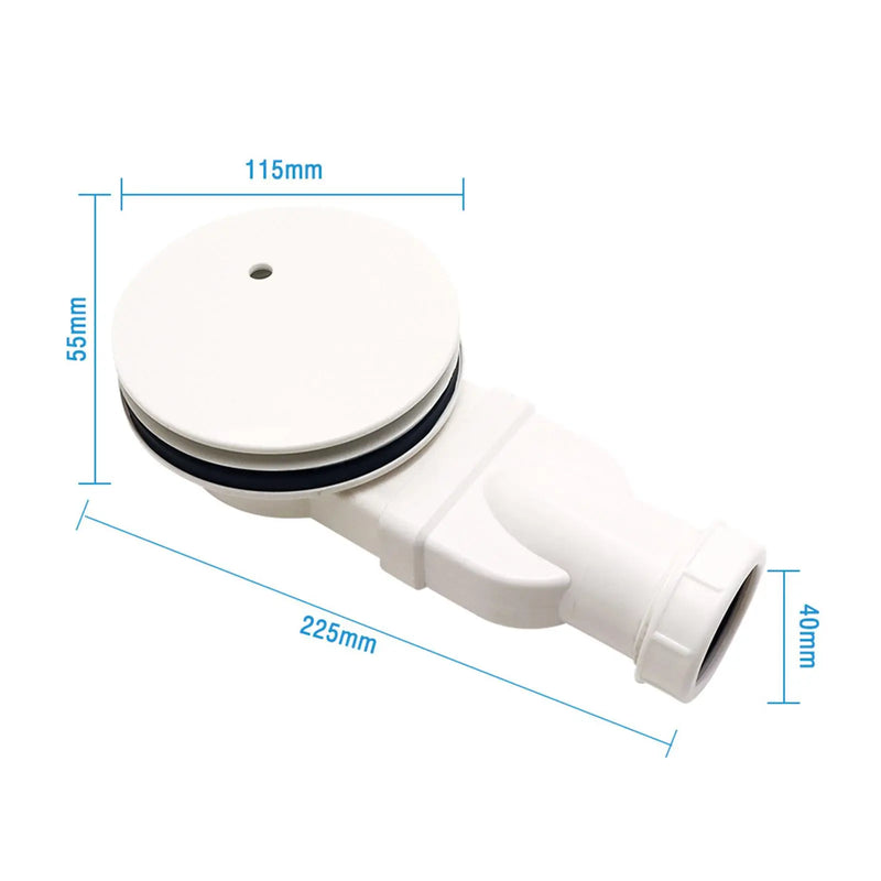 Bonde de Douche Extra Plate Sortie Latérale 90 mm Blanc
