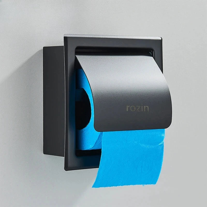 Porte-Papier Toilette Encastré Inox 304 avec Volet, 4 Finitions