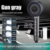 Pommeau de Douche Multifonction 4 Modes avec Filtre