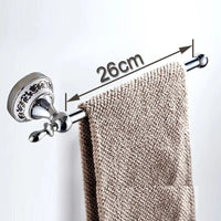 Accessoires Salle de Bain Chromé Décor Céramique Bleue à la Pièce, 11 Articles