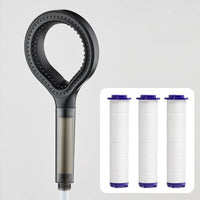 Pommeau de Douche Anneau Creux avec Filtre, Noir, Gris ou Argenté