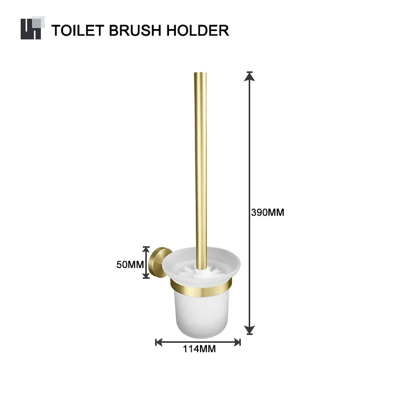 Accessoires Salle de Bain Doré Brossé à la Pièce, 24 Articles