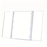 Miroir de Maquillage LED Pliant 3 Volets, Blanc, Noir ou Rose