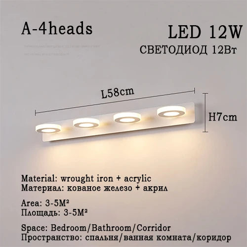 Applique LED Miroir Salle de Bain Étanche Ronde ou Carrée