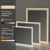 Miroir LED Salle de Bain Rectangulaire Double Liseré Lumineux Anti-Buée