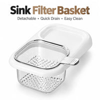 Panier d'Évier Amovible avec Filtre à Déchets et Compartiment Éponge, 4 Coloris