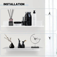 Étagère Murale Flottante en Métal Sans Perçage 40 cm