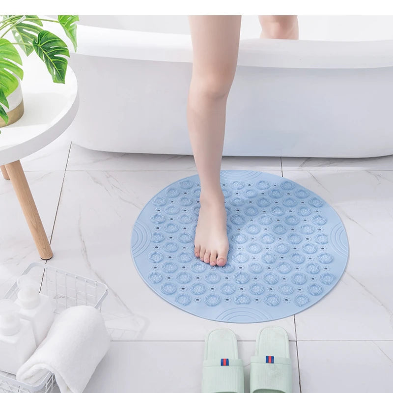 Tapis de Douche Rond Antidérapant Massant PVC