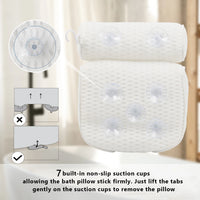 Oreiller de Baignoire Maille d'Air Ventouses Antidérapantes