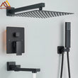 Douche Encastrable Noire Cascade de Pluie avec Bec