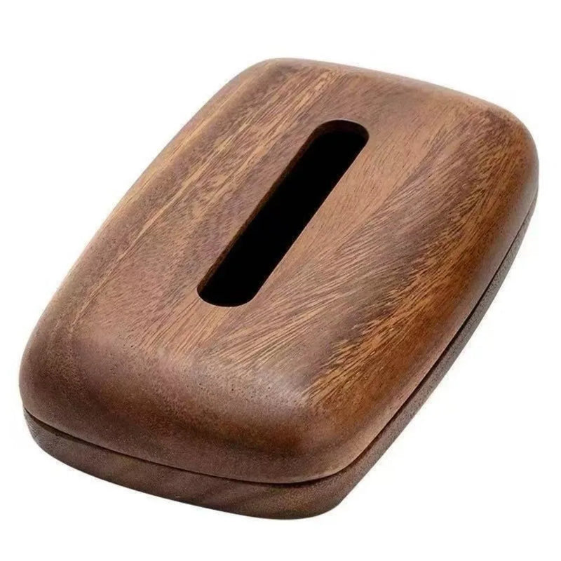 Boîte à Mouchoirs en Bois Massif Arrondie, 22 x 13 x 6 cm