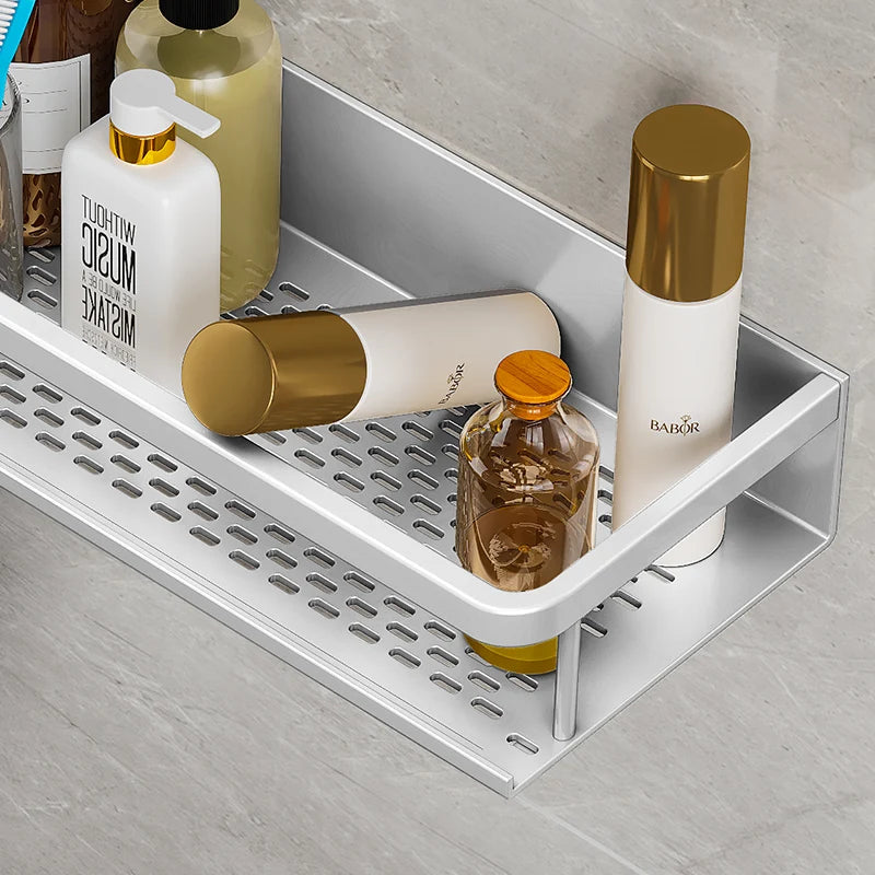 Étagère de Salle de Bain Murale en Aluminium, 30 à 50 cm
