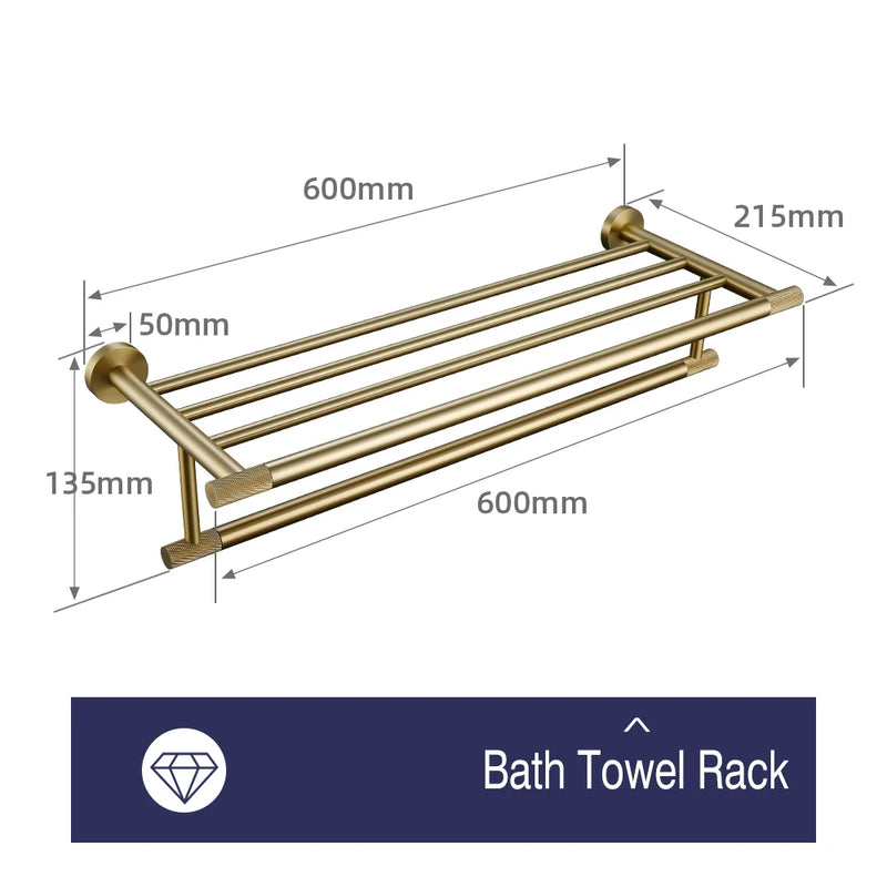 Accessoires Salle de Bain Doré Brossé à la Pièce, 20 Articles