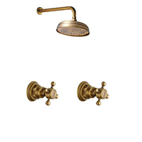 Colonne de Douche Murale Laiton Vieilli avec Pommeau Pluie 20 cm