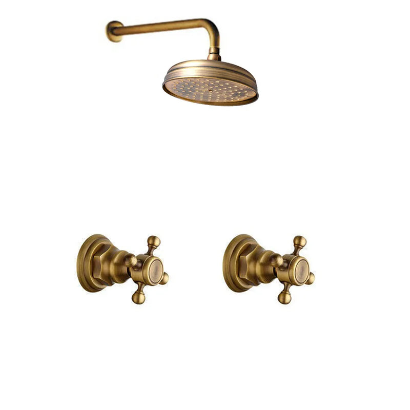 Colonne de Douche Murale Laiton Vieilli avec Pommeau Pluie 20 cm