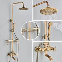 Colonne de Douche Rétro Laiton Antique avec Douchette