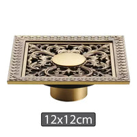 Bonde de Douche Carrée Laiton Multi Finitions 10 à 30 cm