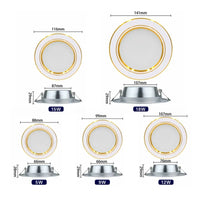 Downlight LED Encastrable Cuisine Ultra Plat, Blanc, Argent ou Doré, 5 à 18 W
