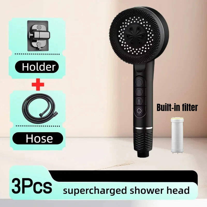 Pommeau de Douche Multifonction 4 Modes avec Filtre
