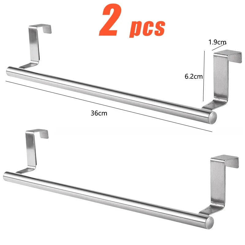 Porte-Serviette de Porte de Meuble Inox Sans Perçage, 23 ou 36 cm
