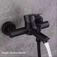 Robinet de Baignoire Mural Bain-Douche Inox 304 Noir ou Brossé