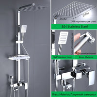 Douche Encastrable 3-4 Voies Noire ou Chromée