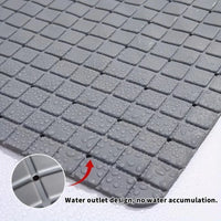 Tapis de Douche Antidérapant en PVC Drainant, Quadrillé 71 x 40 cm