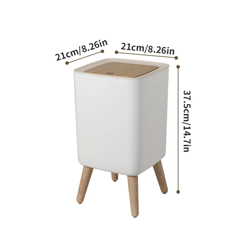 Poubelle Salle de Bain à Pression Blanche 10 Litres
