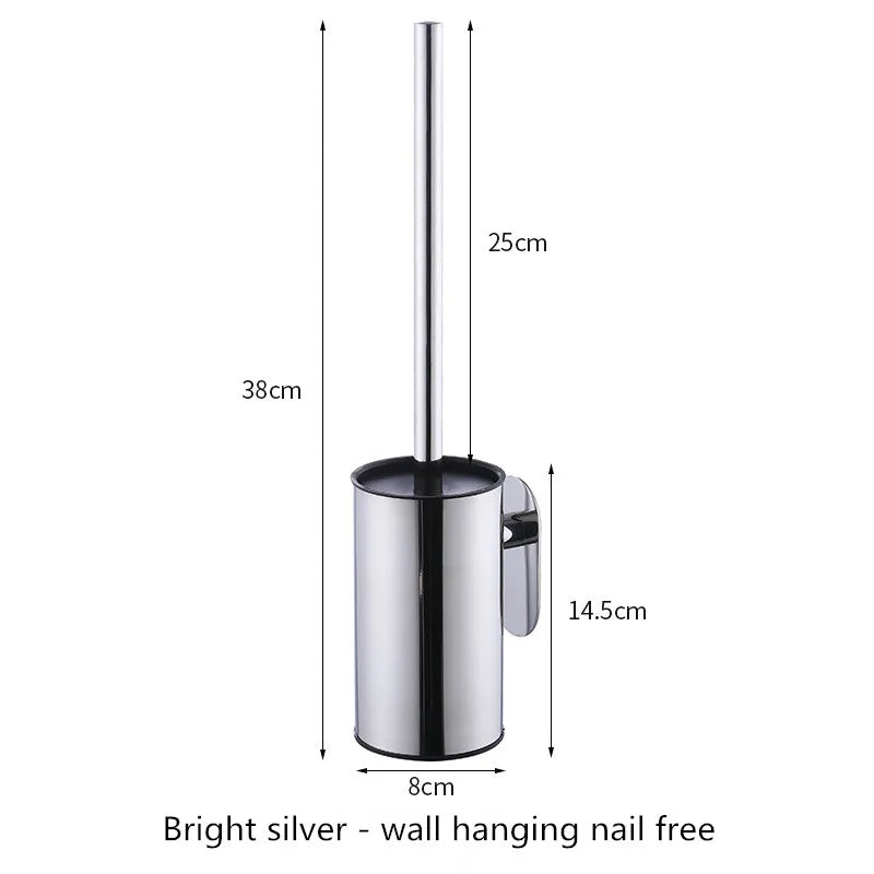 Brosse WC Ronde Inox avec Support, 7 Coloris