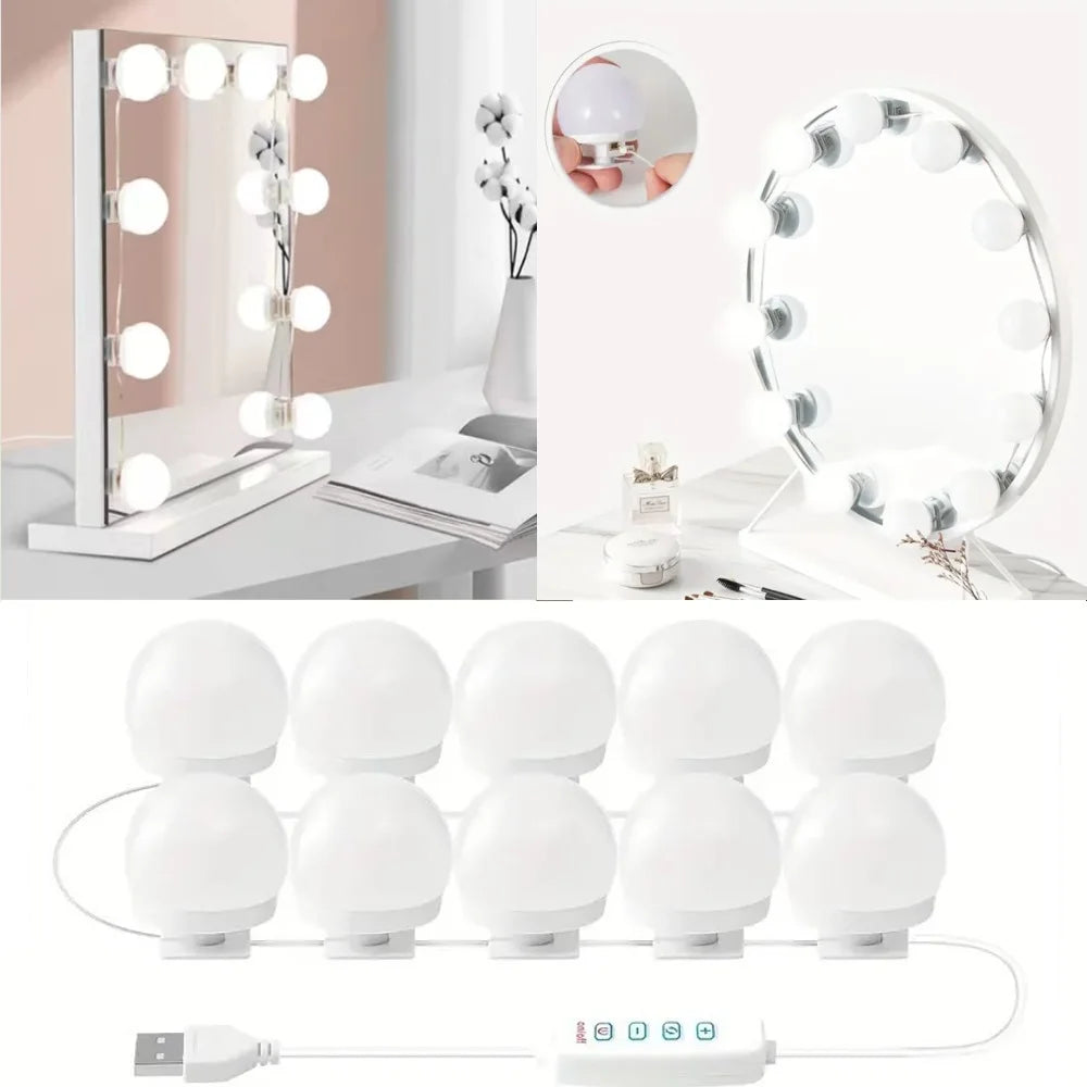 Guirlande LED USB Miroir Maquillage Intensité Variable