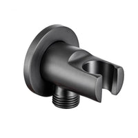 Support Douchette Mural Rond Laiton avec Sortie d'Eau, 4 Finitions