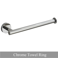 Accessoires Salle de Bain Ronds Inox à la Pièce, Chromé, Noir, Nickel, Doré