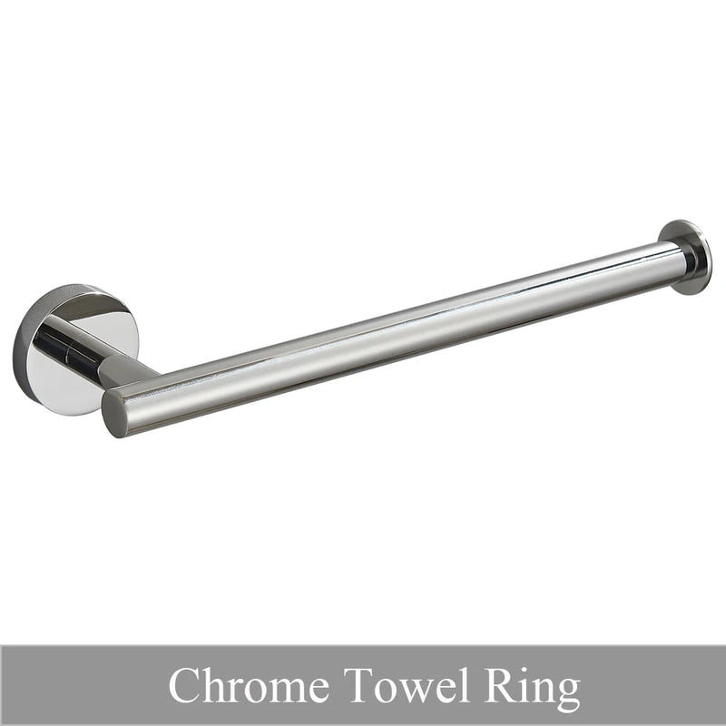 Accessoires Salle de Bain Ronds Inox à la Pièce, Chromé, Noir, Nickel, Doré