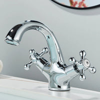 Robinet Lavabo Rétro Double Poignée Laiton