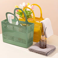 Panier de Douche Portable Ajouré 29 x 20 cm, Beige, Vert ou Jaune