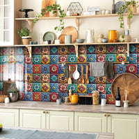 Carreaux Adhésifs Crédence 15 cm, 27 Motifs Colorés, 12 ou 24 Pièces