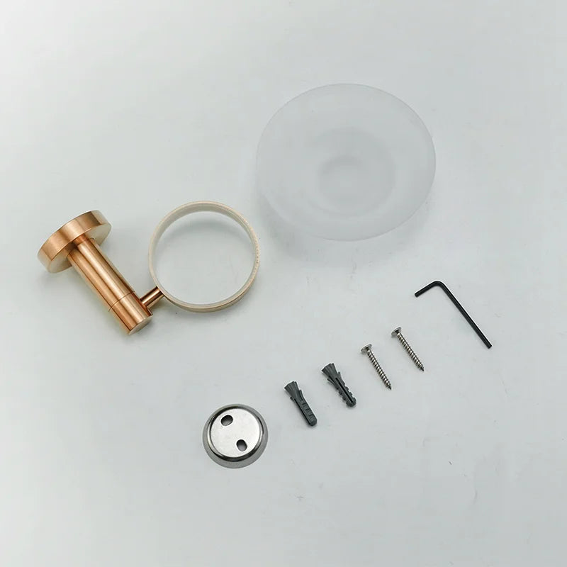 Ensemble d'Accessoires de Salle de Bain Or Rose Brossé Inox