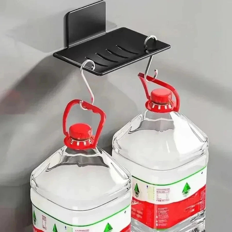 Porte-Savon Mural Sans Perçage en Inox, Noir, Blanc ou Gris, Autodrainant