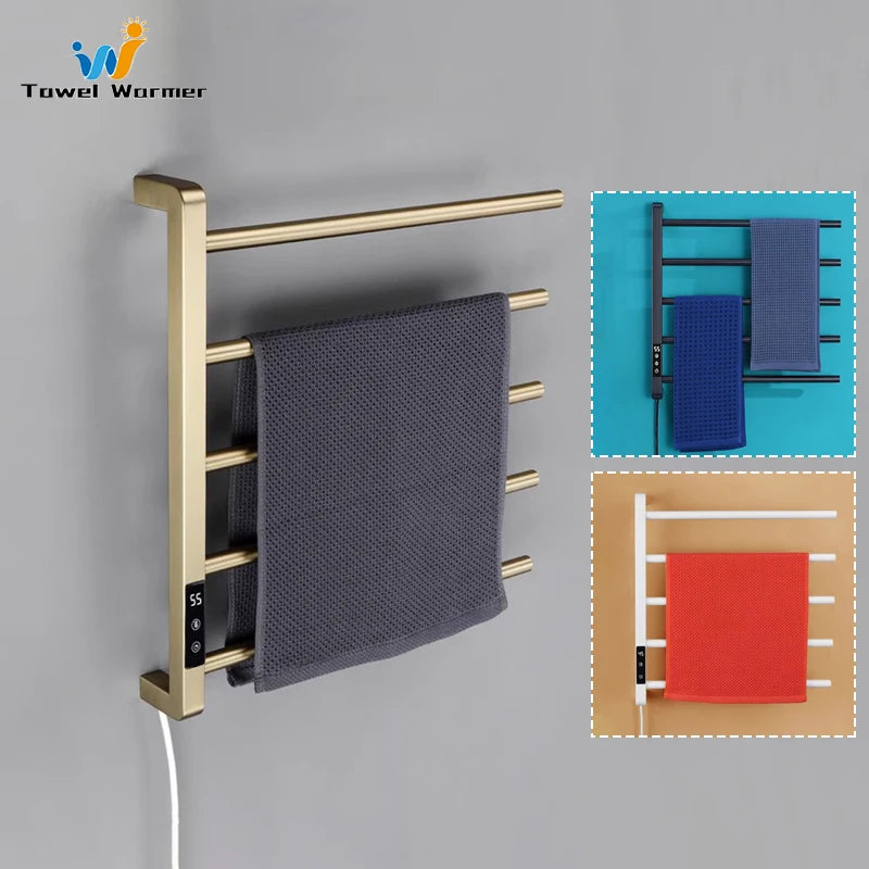 Sèche-Serviette Électrique Mural 5 Barres Tactile Inox 110 W