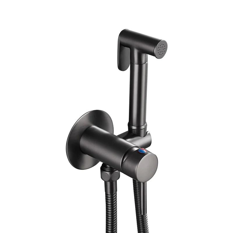 Douchette WC Mitigeur à Platine Ronde en Laiton, 5 Finitions
