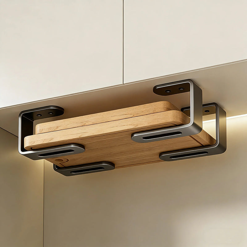 Range-Couvercle Mural Inox 304 Adhésif, 2 à 6 Supports, 3 Finitions