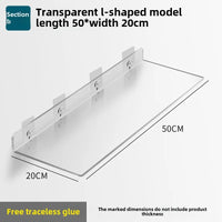 Étagère Salle de Bain Murale en Acrylique Transparente, Sans Perçage