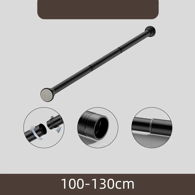 Barre de Douche Télescopique Inox, Noir ou Blanc, 70 à 280 cm