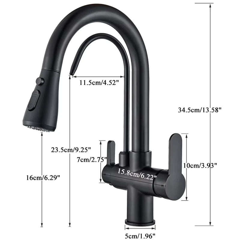 Mitigeur Cuisine Col de Cygne Eau Filtrée Extractible, 8 Finitions