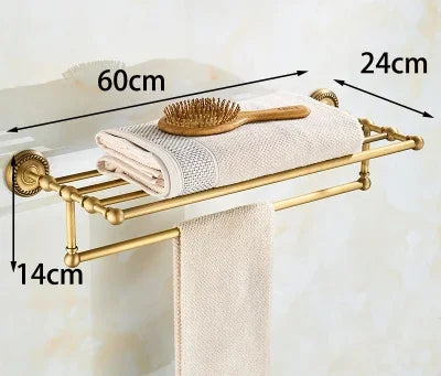 Accessoires Salle de Bain Laiton Antique Brossé à la Pièce, 20 Articles